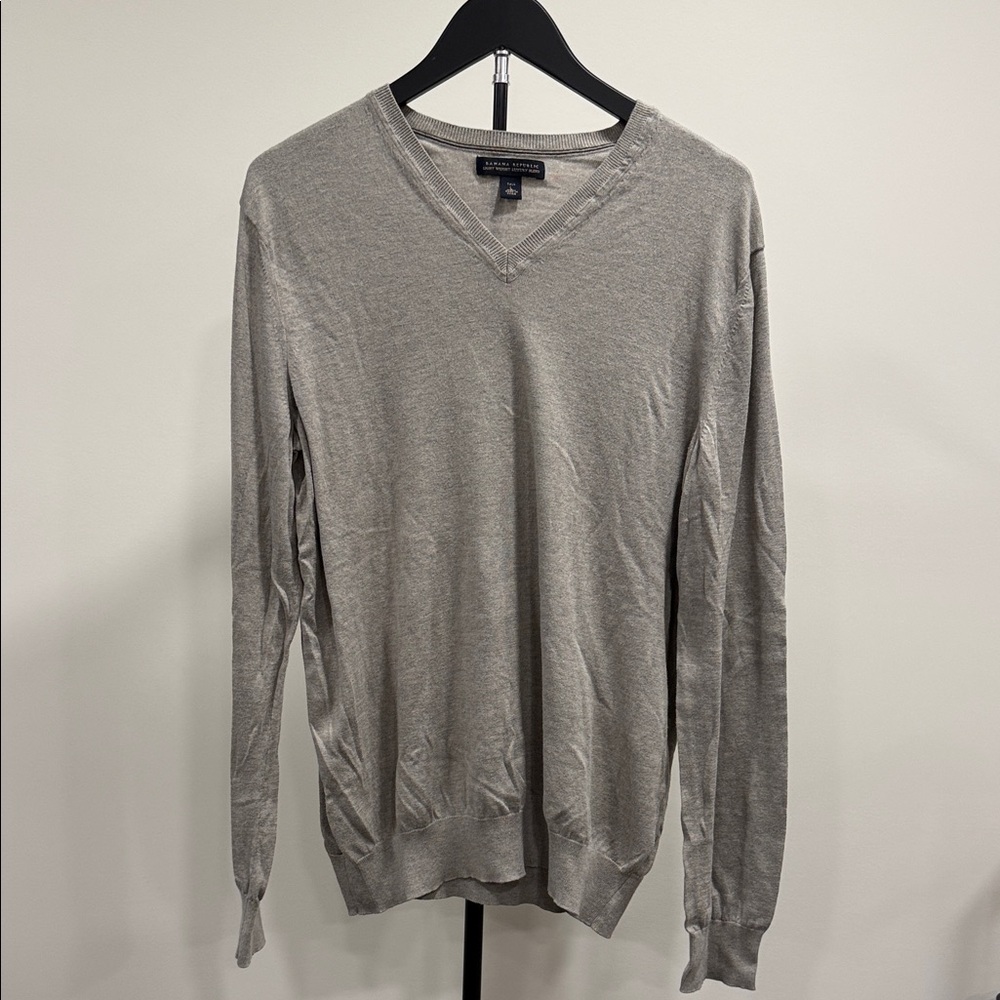 Banana Republic Men's Silk Cotton Cashmere Classy Stylish V-Neck Sweater Size L